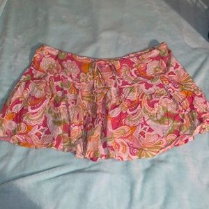 Paisley mini skirt with draw string tie L